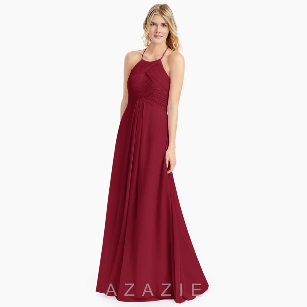 Azazie Ginger Bridesmaid Dress in Burgundry A2